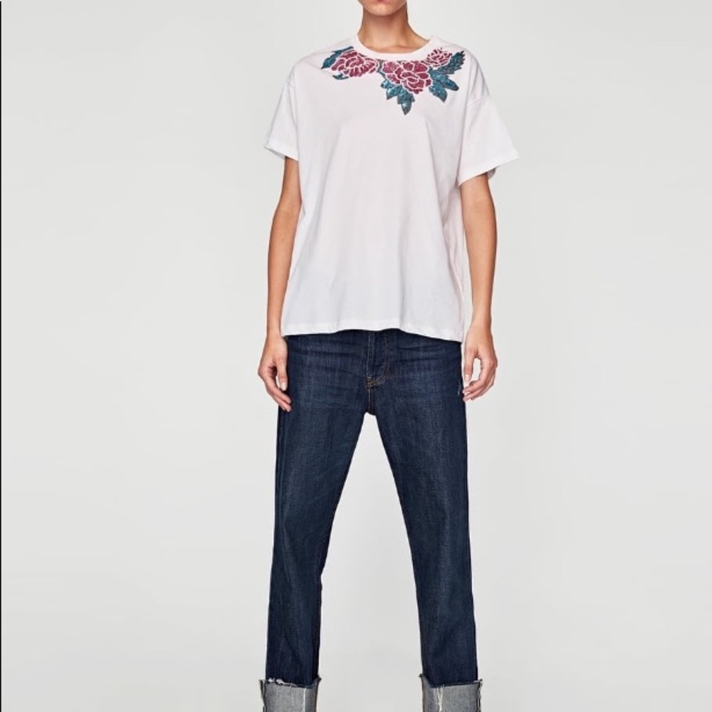 NWT Zara Floral T-Shirt / Size S